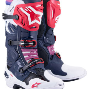 Bottes moto cross Alpinestars Modèle : Tech 10 Supervented Couleurs : Navy / Blanc